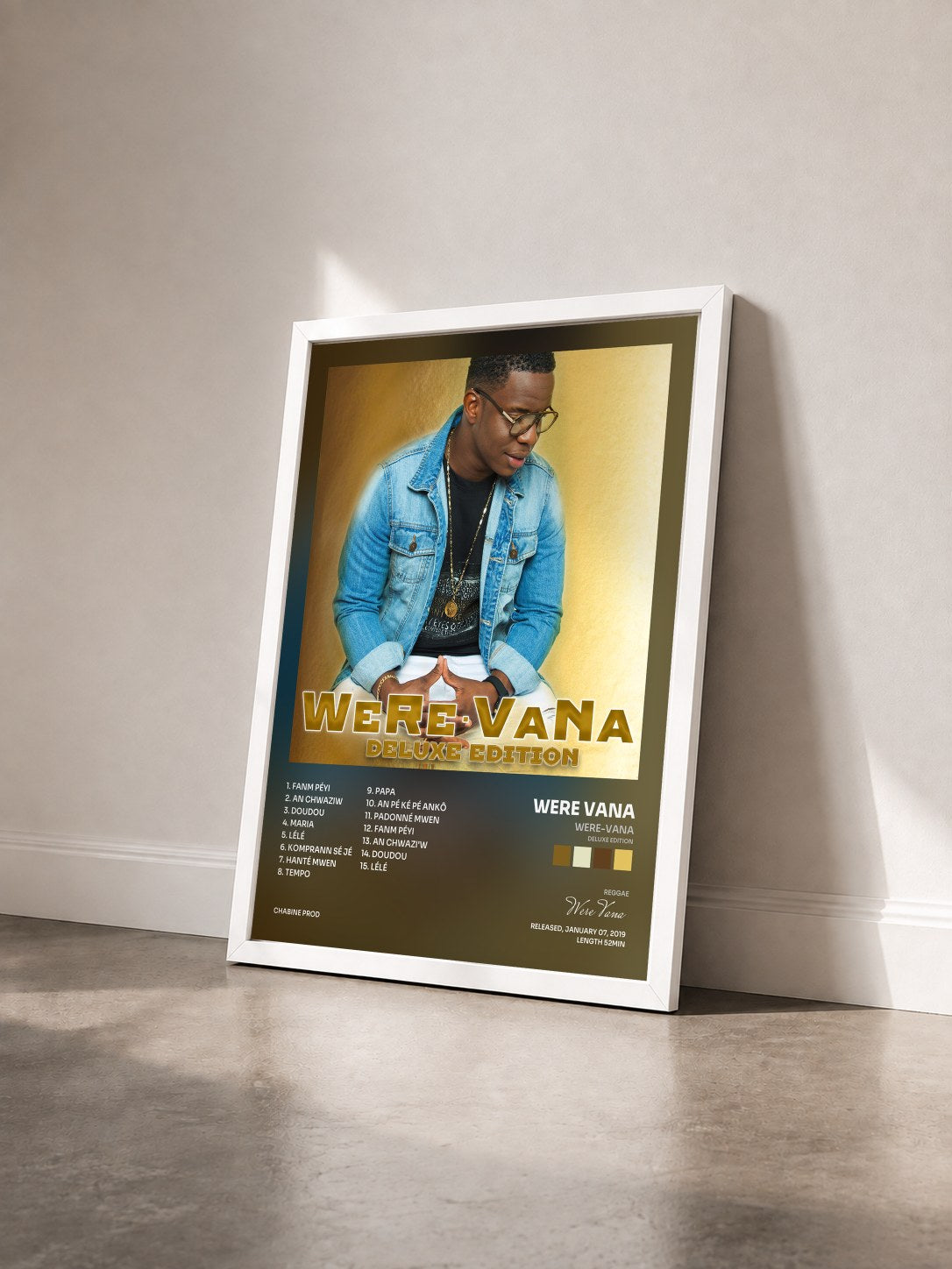 #blanc Tableau de l'album Were-Vana (Deluxe Edition) de Were Vana vu de trois quarts, cadre blanc