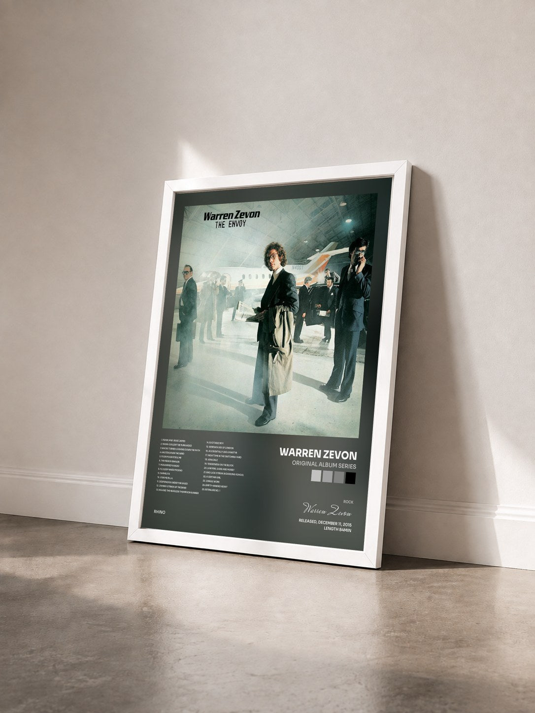 #blanc Tableau de l'album Original Album Series de Warren Zevon vu de trois quarts, cadre blanc