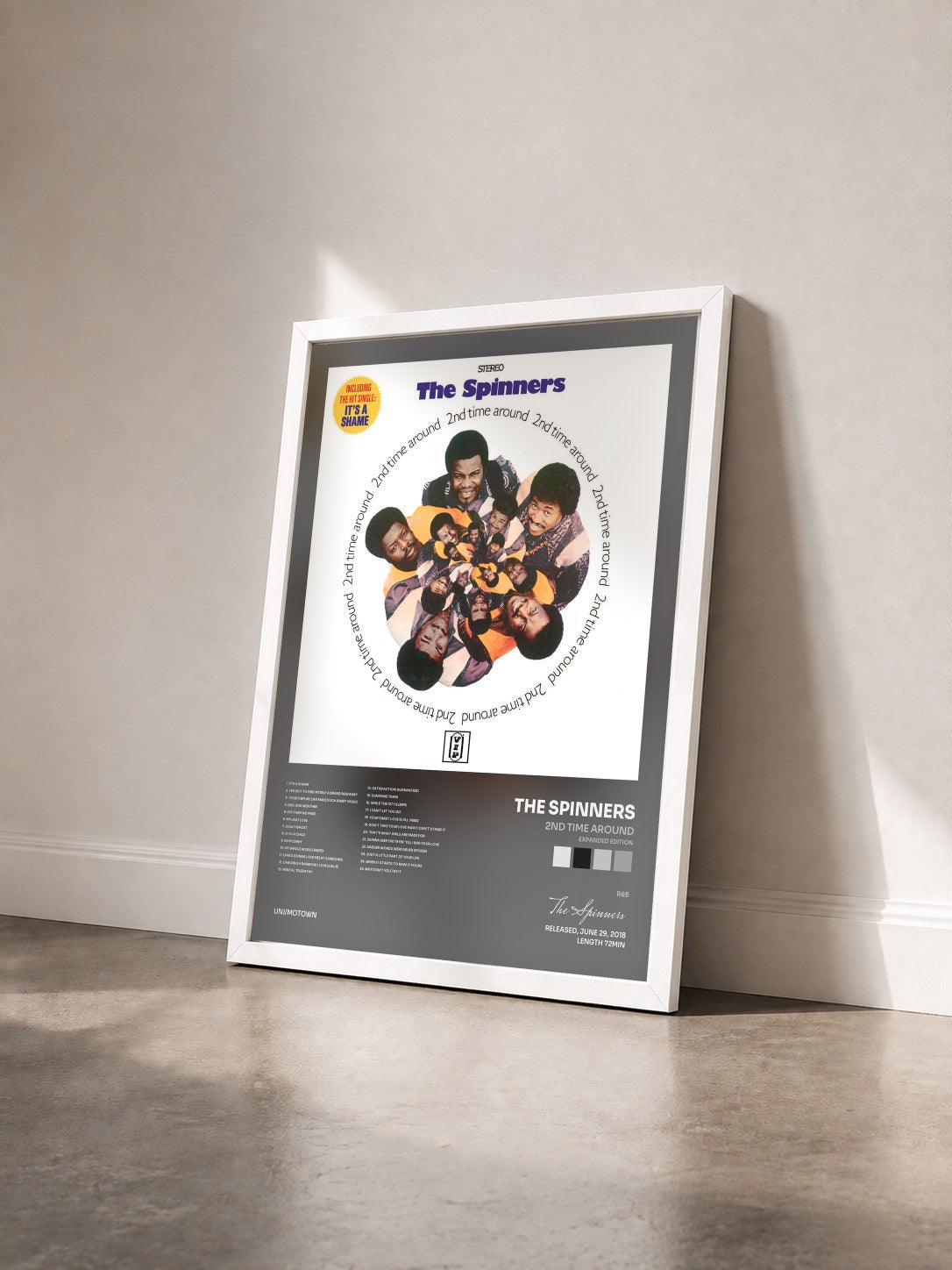 #blanc Tableau de l'album 2nd Time Around (Expanded Edition) de The Spinners vu de trois quarts, cadre blanc