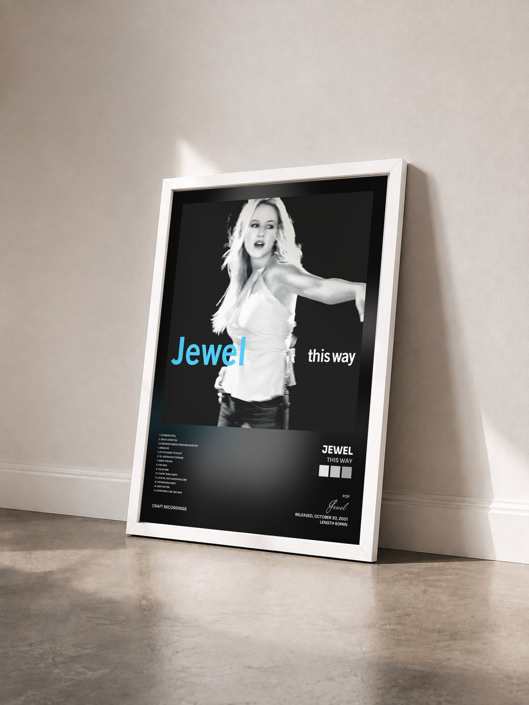 #blanc Tableau de l'album This Way de Jewel vu de trois quarts, cadre blanc
