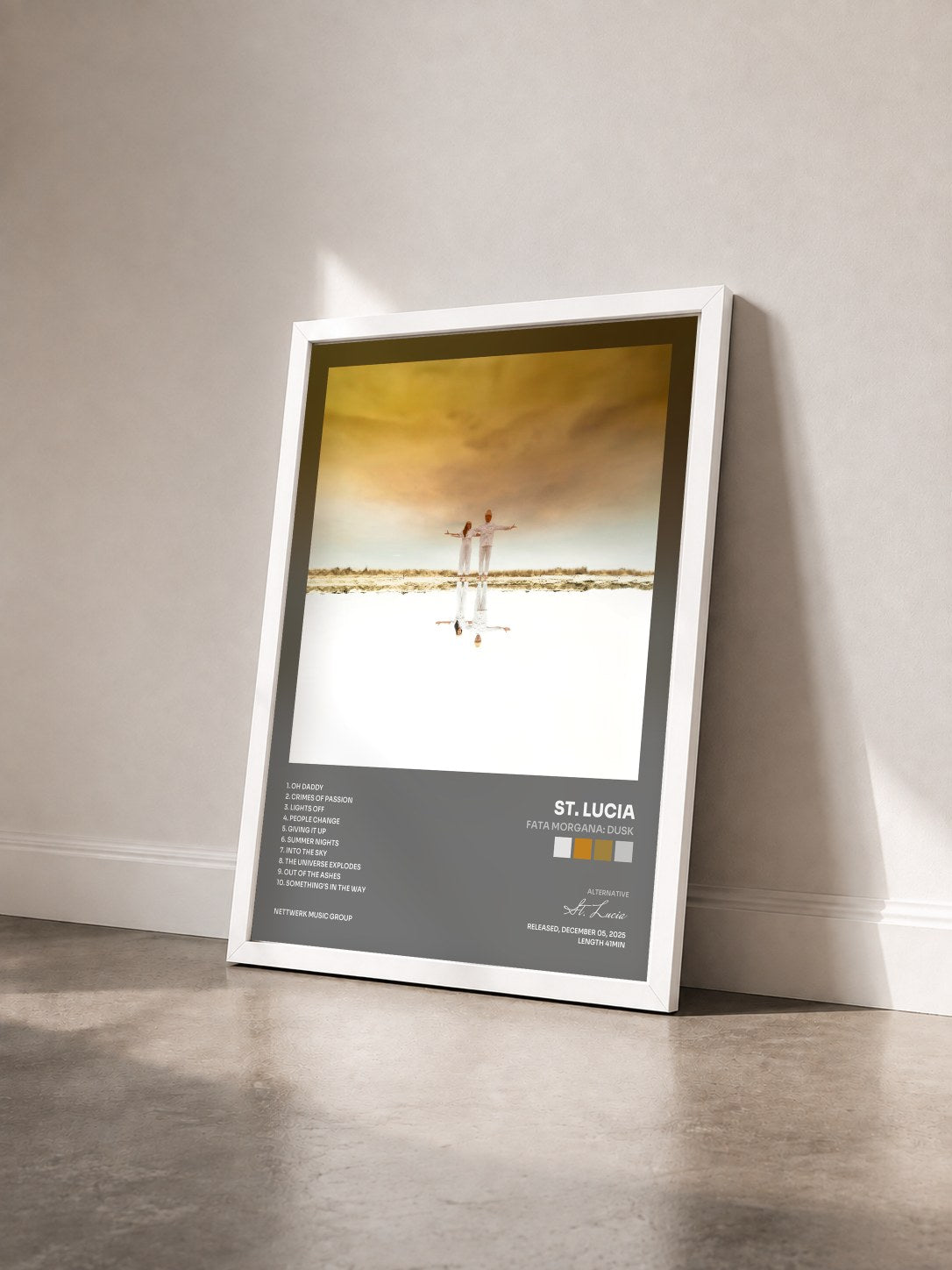 #blanc Tableau de l'album Fata Morgana: Dusk de St. Lucia vu de trois quarts, cadre blanc