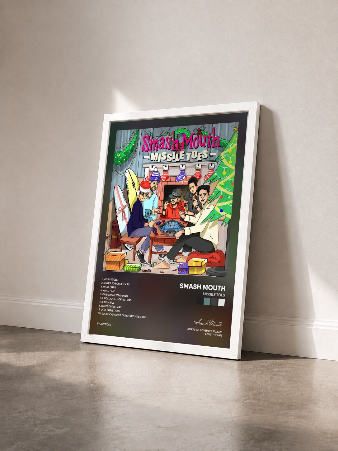 #blanc Tableau de l'album MISSILE TOES de Smash Mouth vu de trois quarts, cadre blanc