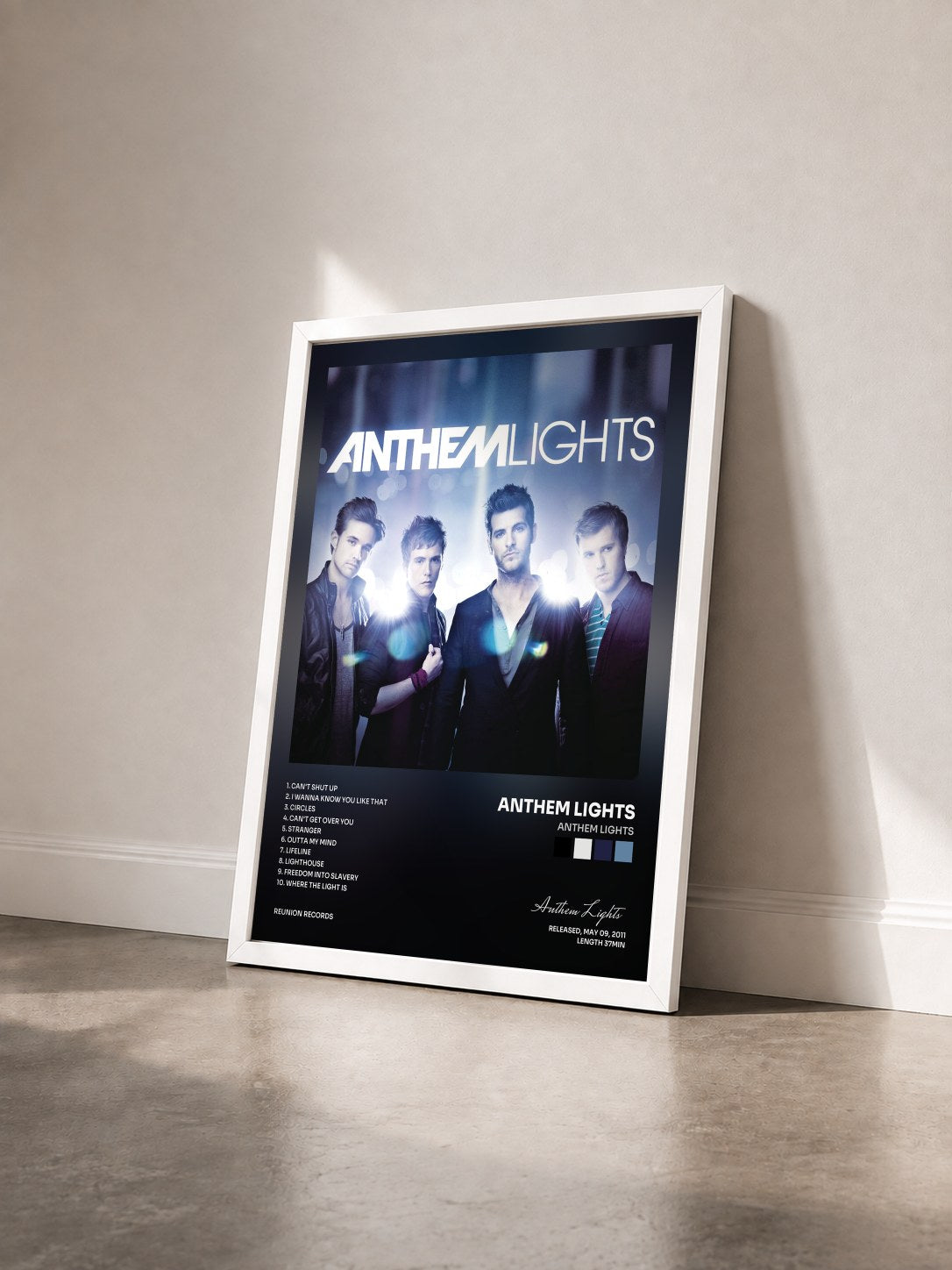 #blanc Tableau de l'album Anthem Lights de Anthem Lights vu de trois quarts, cadre blanc