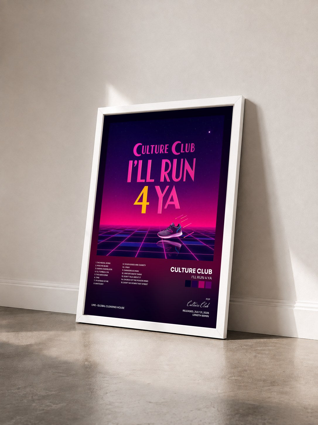 #blanc Tableau de l'album I’ll Run 4 Ya de Culture Club vu de trois quarts, cadre blanc