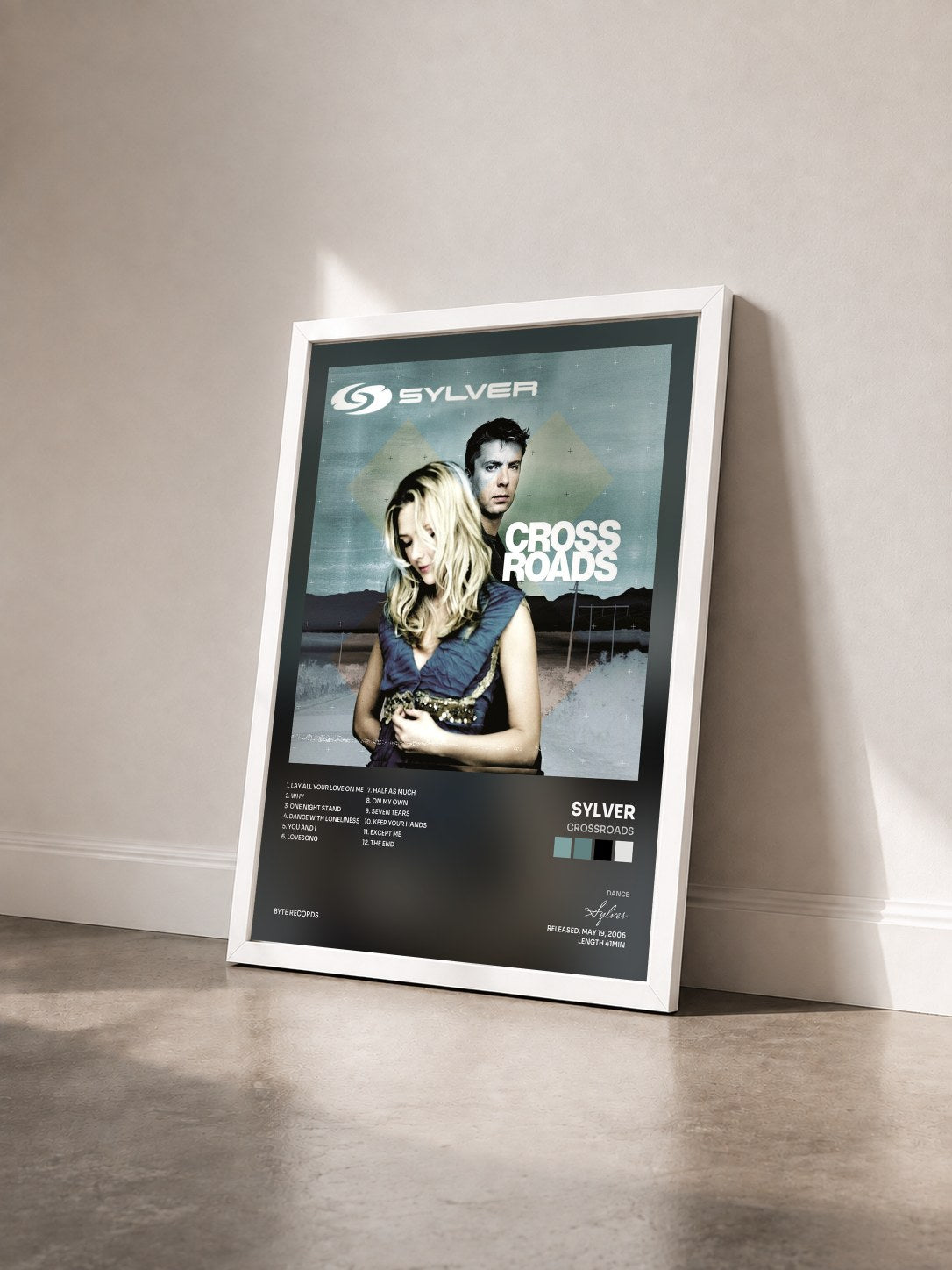 #blanc Tableau de l'album Crossroads de Sylver vu de trois quarts, cadre blanc
