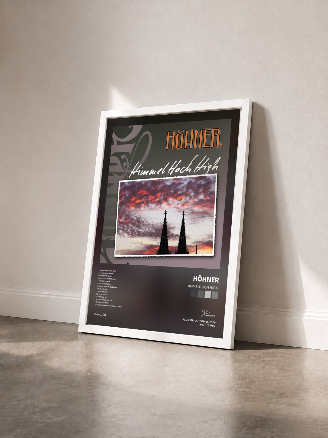 #blanc Tableau de l'album Himmelhoch High de Höhner vu de trois quarts, cadre blanc
