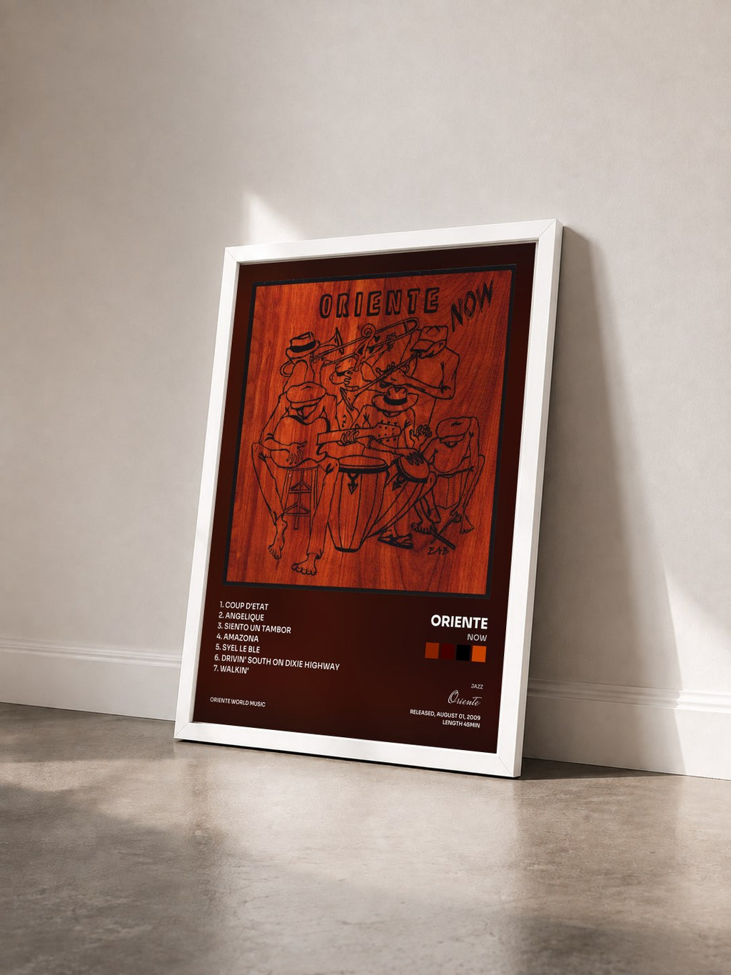 #blanc Now by Oriente as a framed art print seen at an angle, white frame