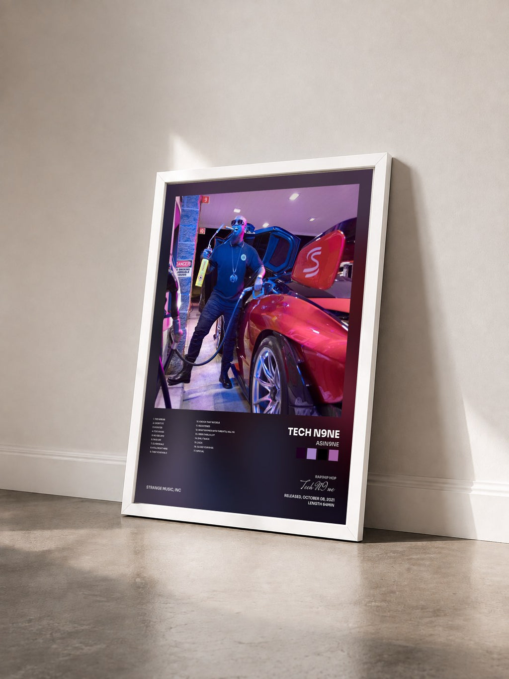 #blanc Tableau de l'album ASIN9NE de Tech N9ne vu de trois quarts, cadre blanc