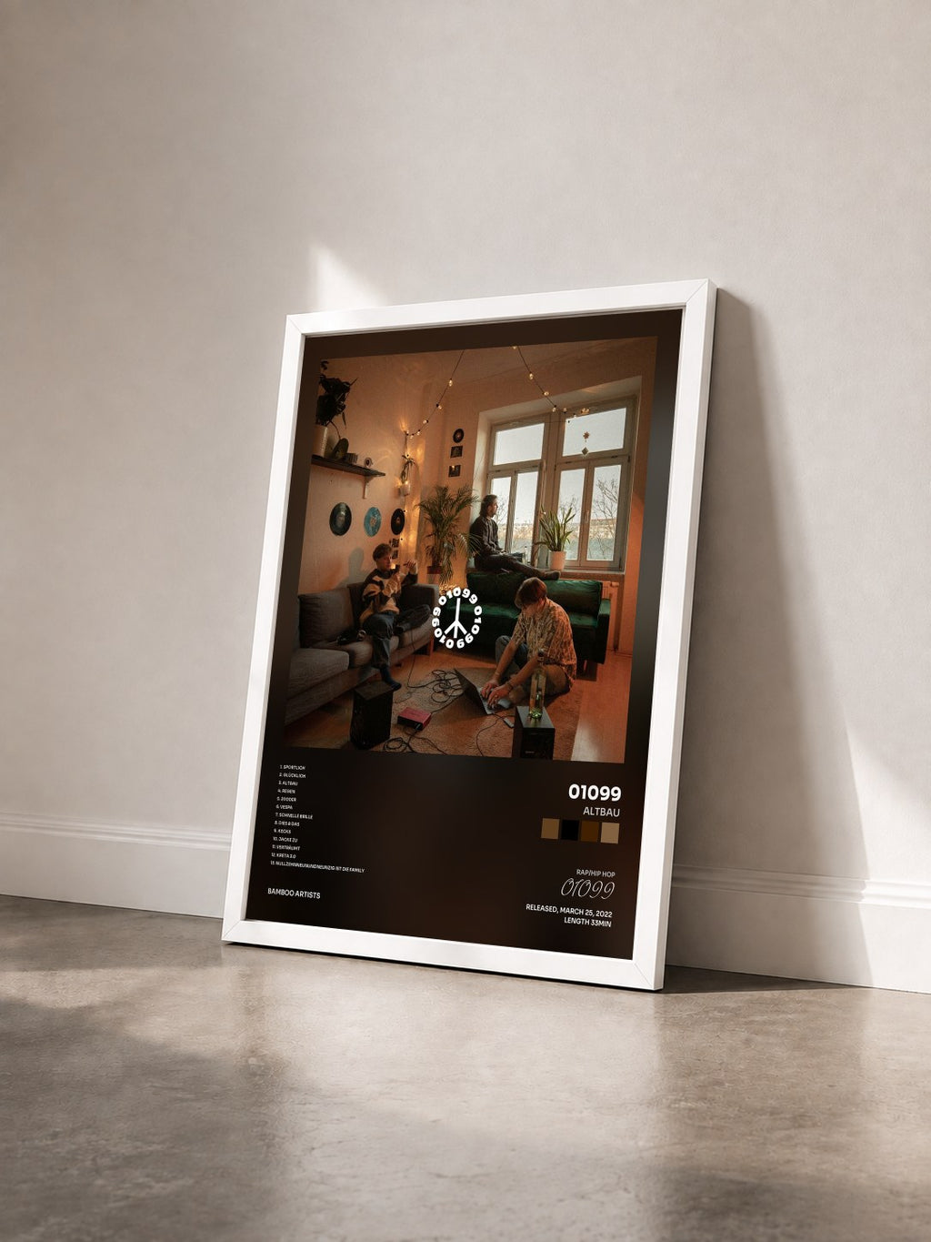 #blanc Altbau by 01099 as a framed art print seen at an angle, white frame