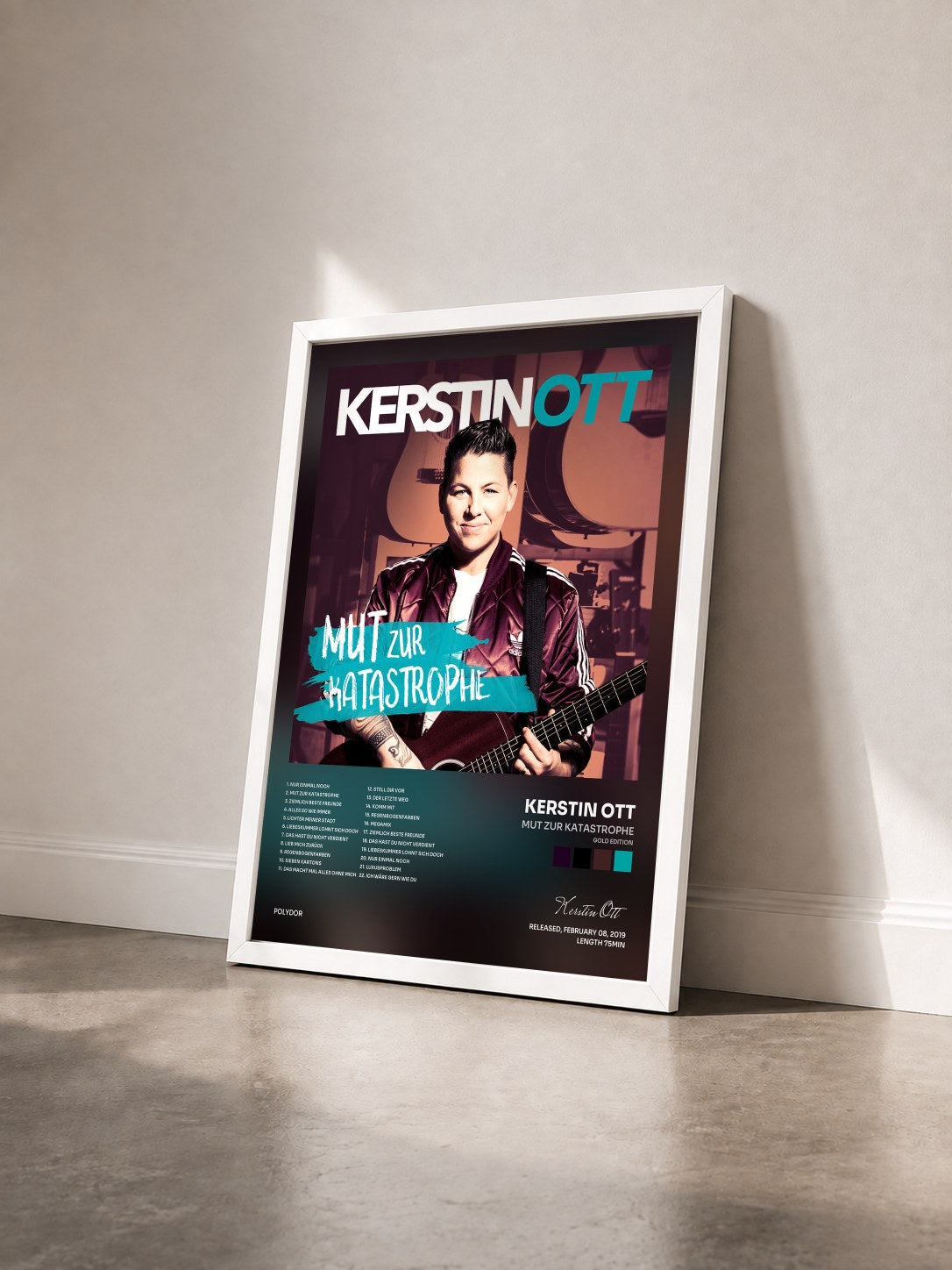 #blanc Tableau de l'album Mut zur Katastrophe (Gold Edition) de Kerstin Ott vu de trois quarts, cadre blanc