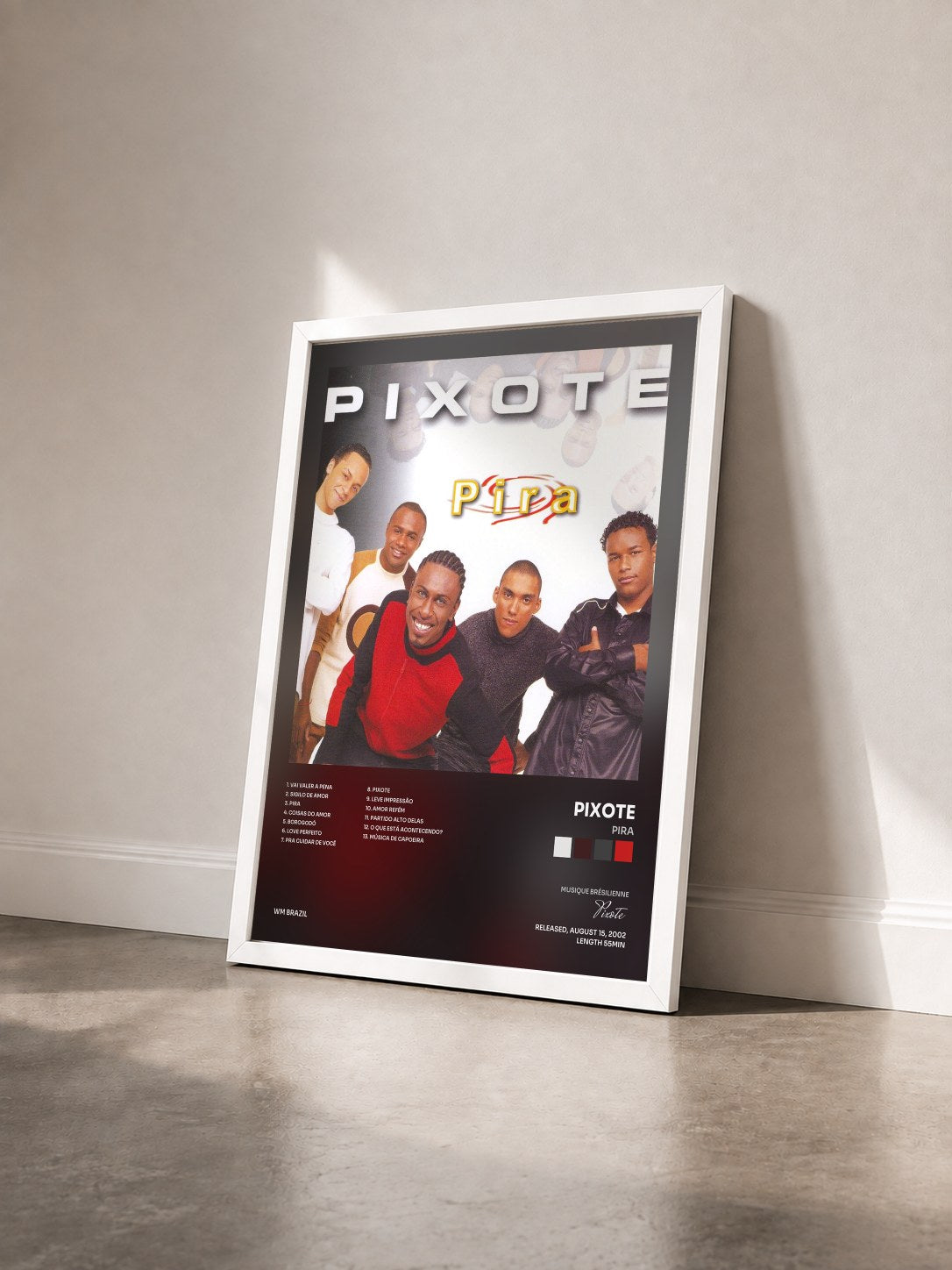#blanc Tableau de l'album Pira de Pixote vu de trois quarts, cadre blanc
