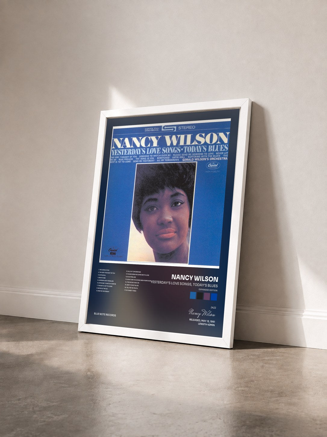 #blanc Tableau de l'album Yesterday's Love Songs, Today's Blues (Expanded Edition) de Nancy Wilson vu de trois quarts, cadre blanc