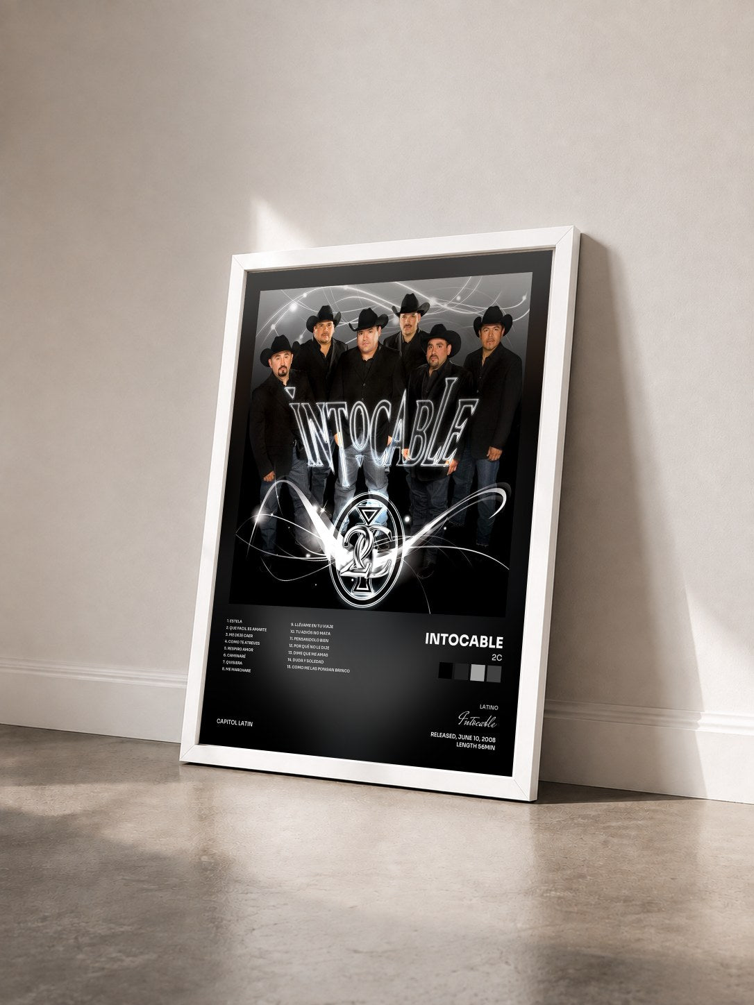#blanc Tableau de l'album 2C de Intocable vu de trois quarts, cadre blanc