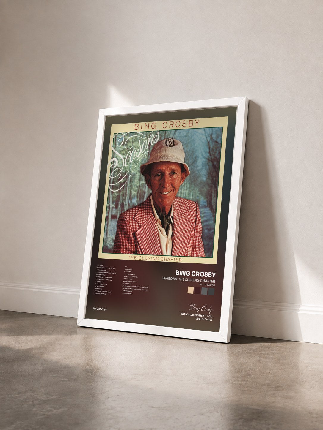 #blanc Tableau de l'album Seasons: The Closing Chapter (Deluxe Edition) de Bing Crosby vu de trois quarts, cadre blanc