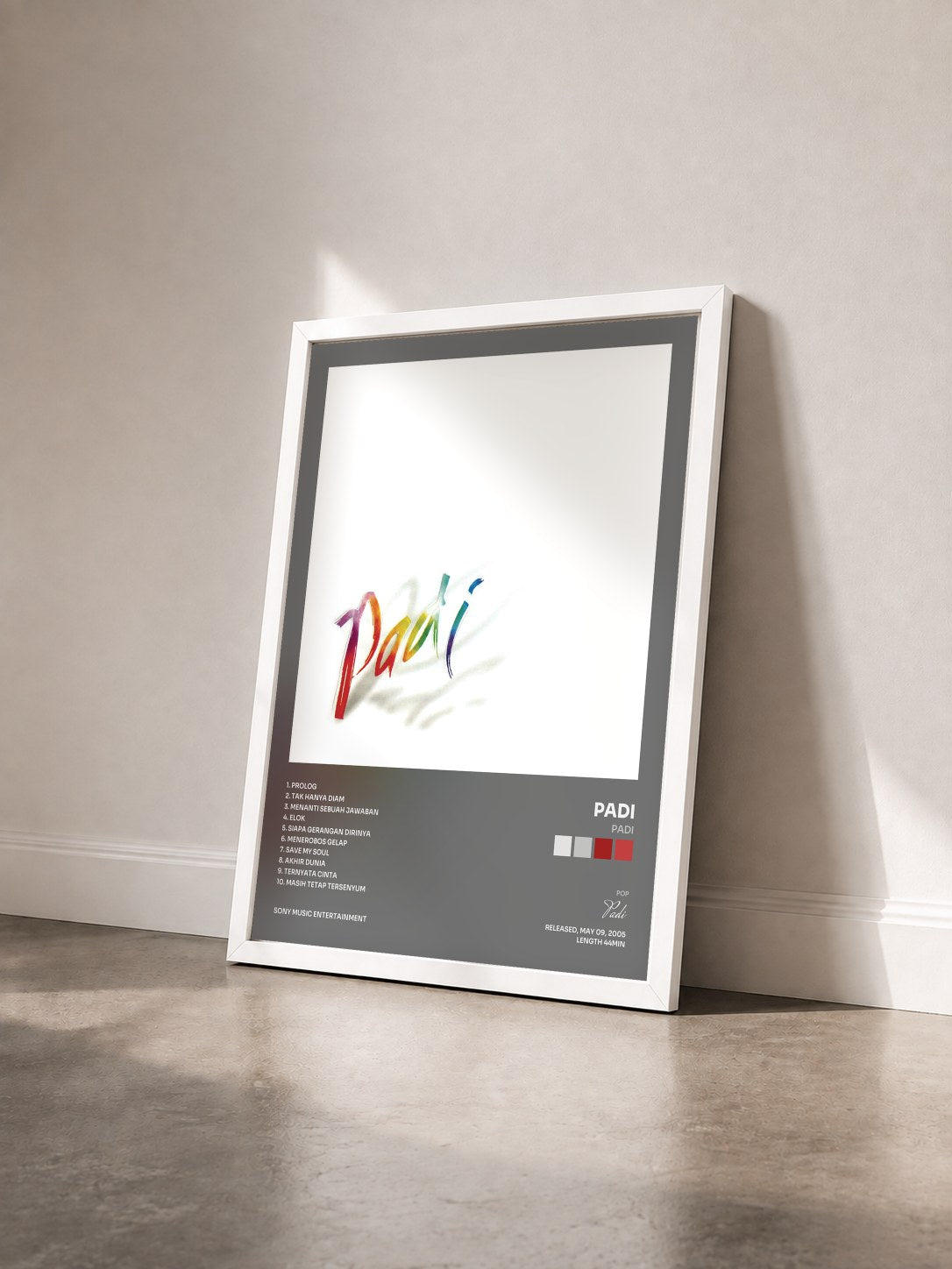 #blanc Tableau de l'album Padi de Padi vu de trois quarts, cadre blanc