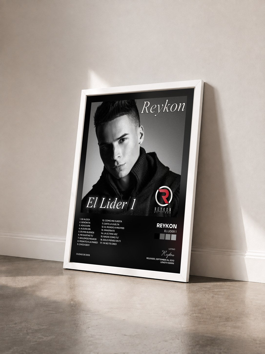 #blanc Tableau de l'album El Lider 1 de Reykon vu de trois quarts, cadre blanc