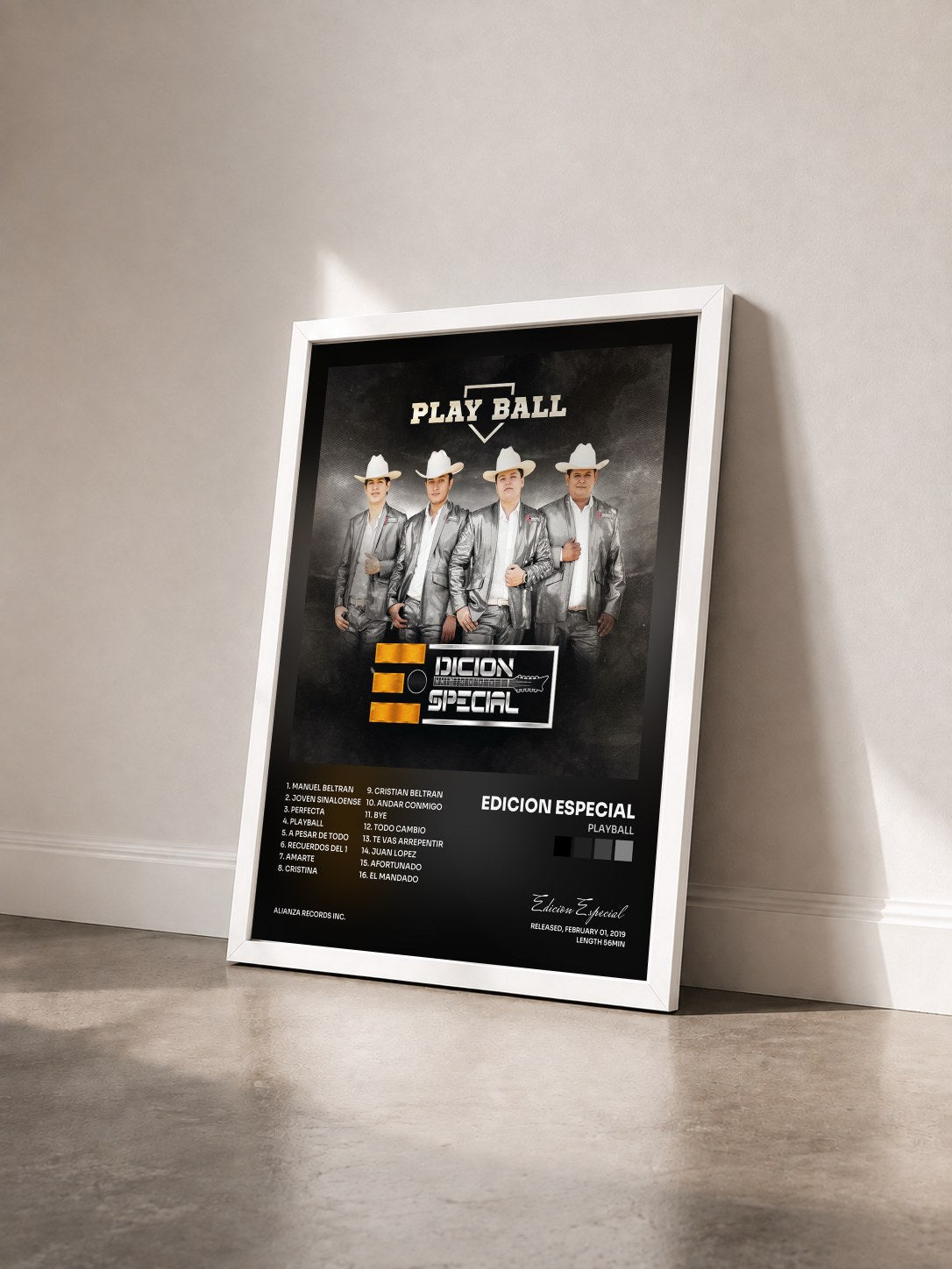 #blanc Tableau de l'album Playball de Edicion Especial vu de trois quarts, cadre blanc