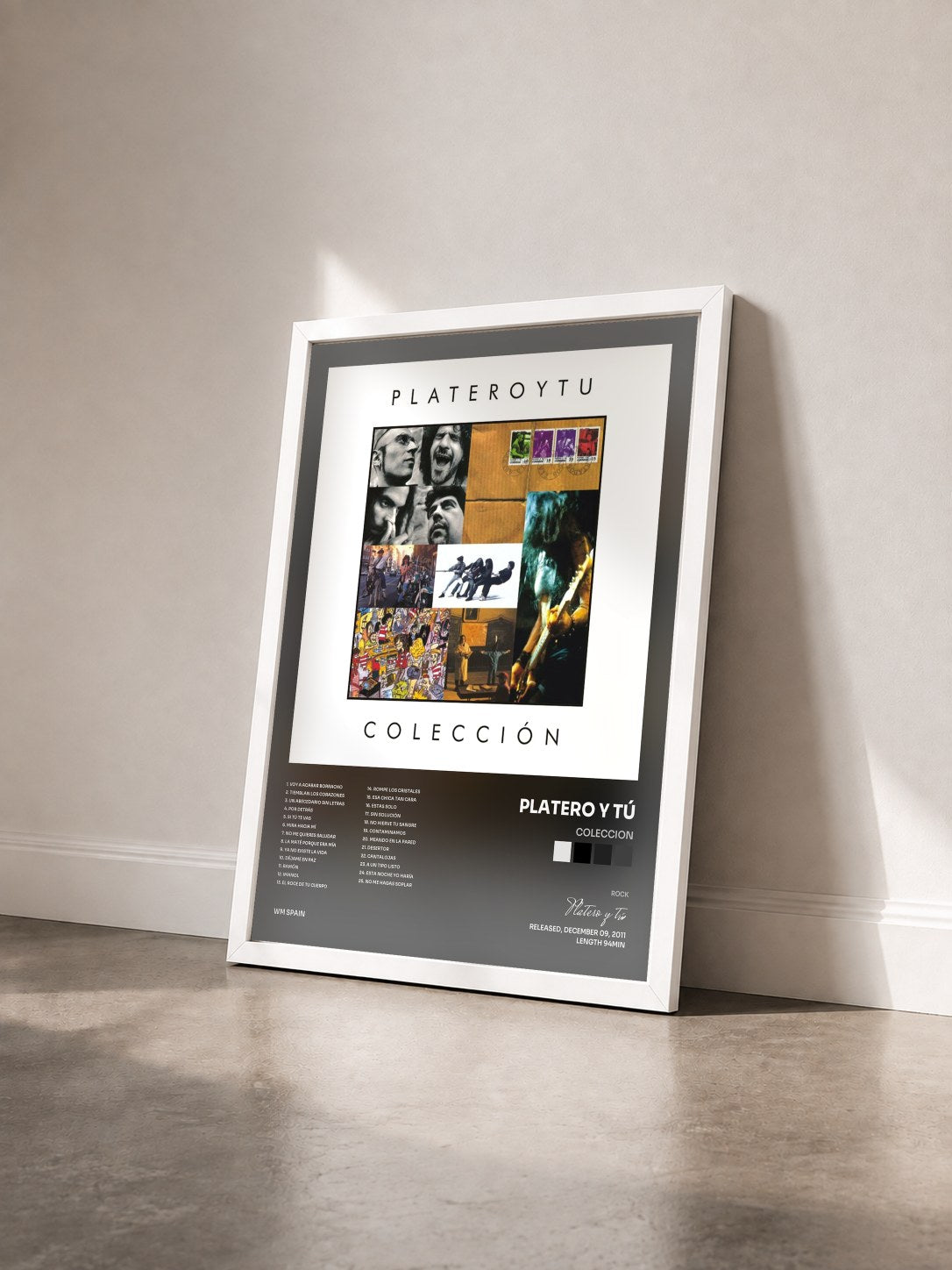#blanc Tableau de l'album Coleccion de Platero y tú vu de trois quarts, cadre blanc