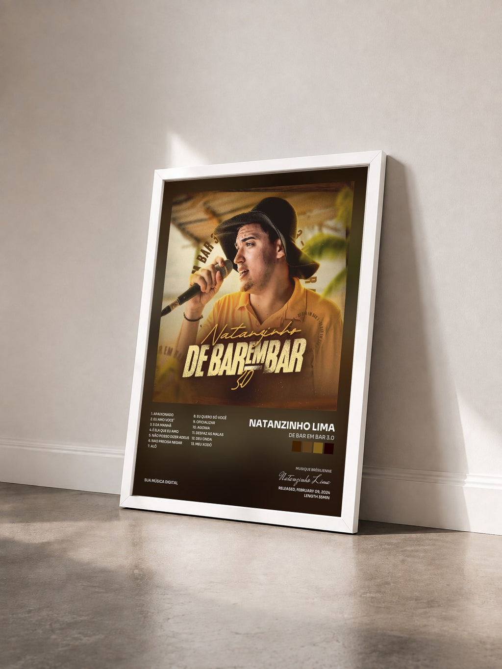 #blanc De Bar em Bar 3.0 by Natanzinho Lima as a framed art print seen at an angle, white frame