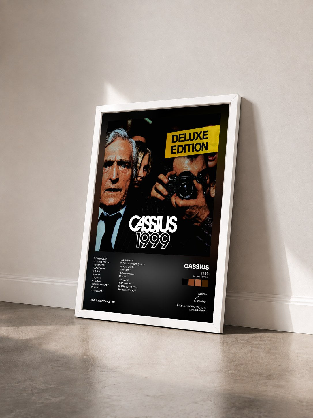 #blanc Tableau de l'album 1999 (Deluxe Edition) de Cassius vu de trois quarts, cadre blanc
