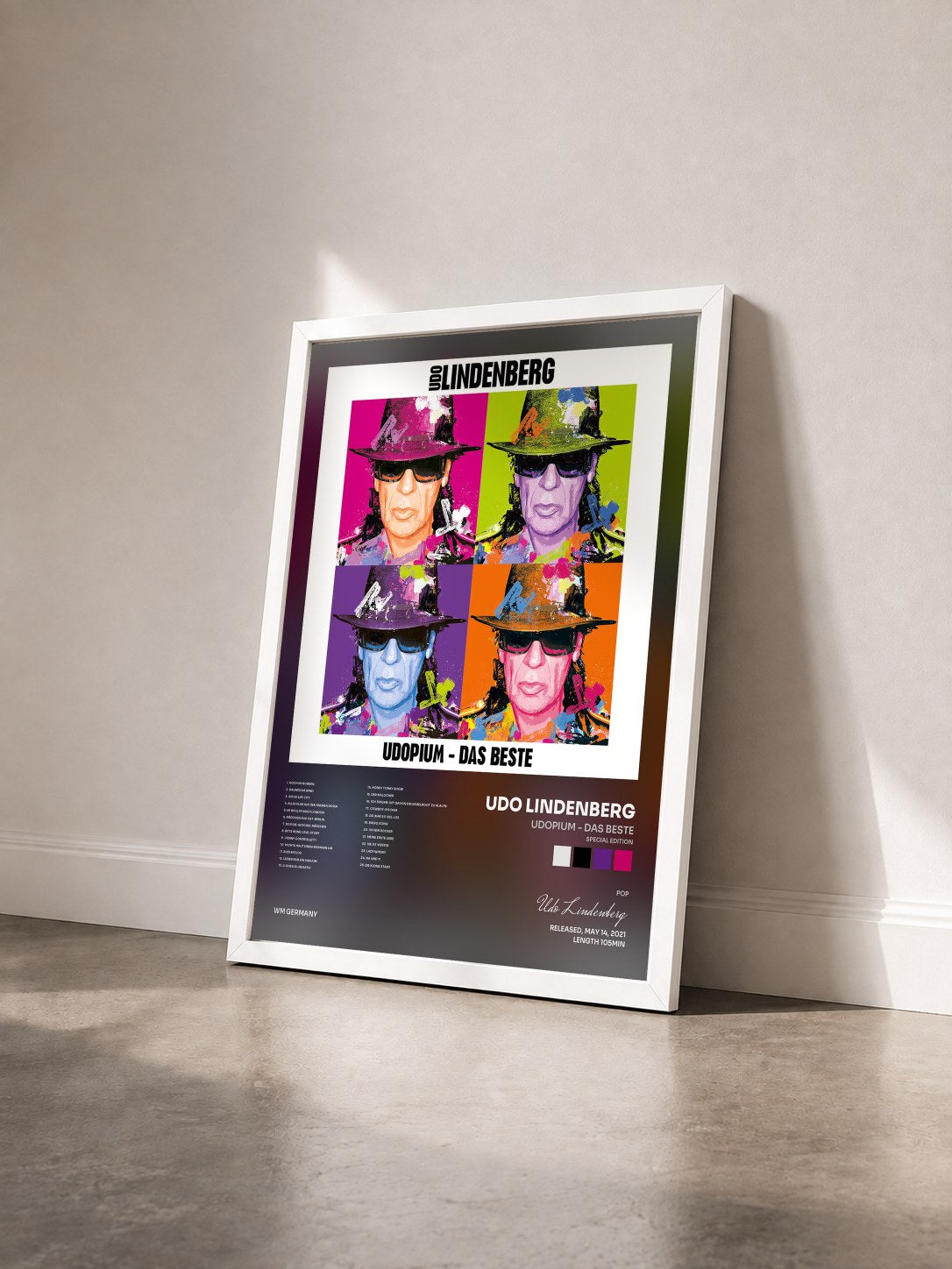 #blanc Tableau de l'album UDOPIUM - Das Beste (Special Edition) de Udo Lindenberg vu de trois quarts, cadre blanc