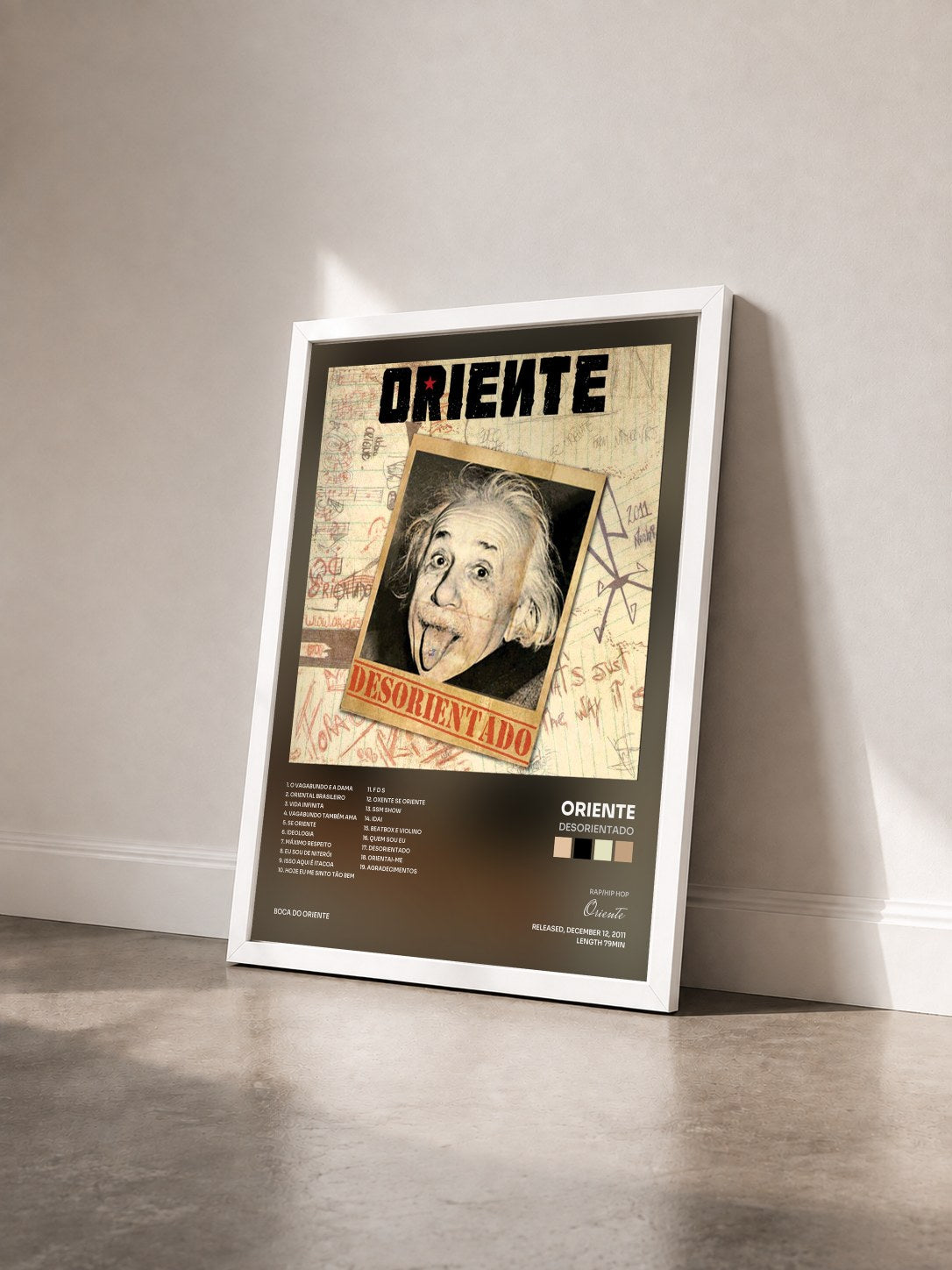 #blanc Tableau de l'album Desorientado de Oriente vu de trois quarts, cadre blanc