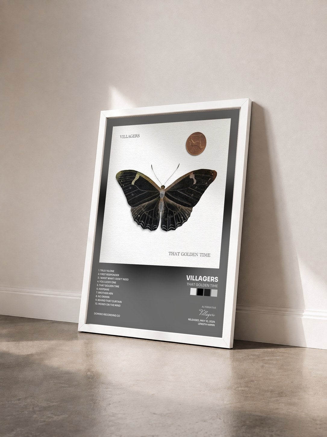 #blanc Tableau de l'album That Golden Time de Villagers vu de trois quarts, cadre blanc