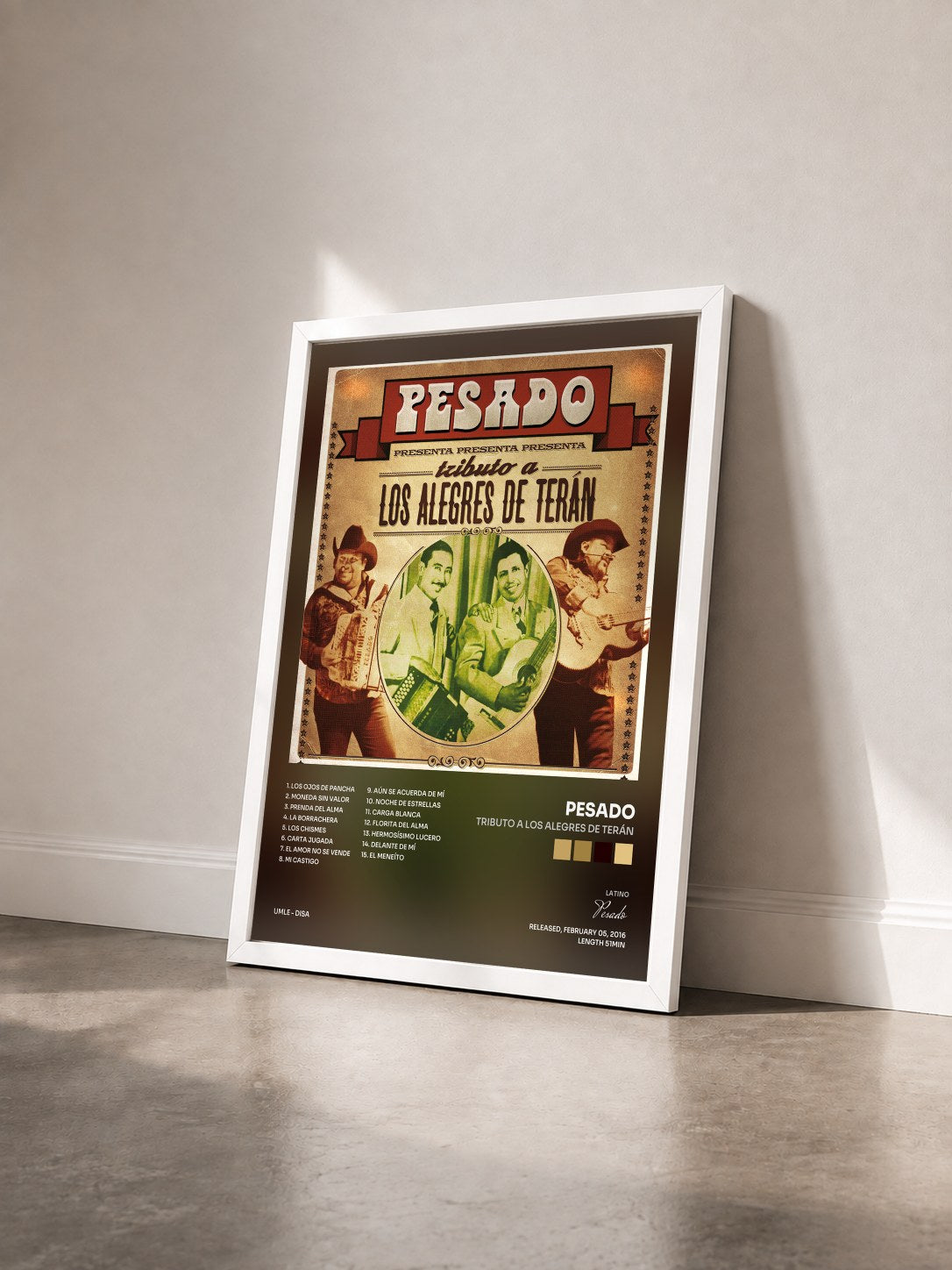 #blanc Tableau de l'album Tributo A Los Alegres De Terán de Pesado vu de trois quarts, cadre blanc