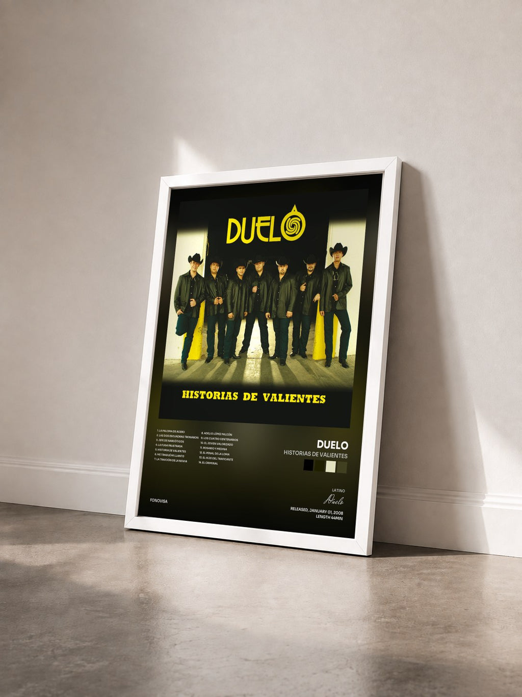 #blanc Tableau de l'album Historias De Valientes de Duelo vu de trois quarts, cadre blanc