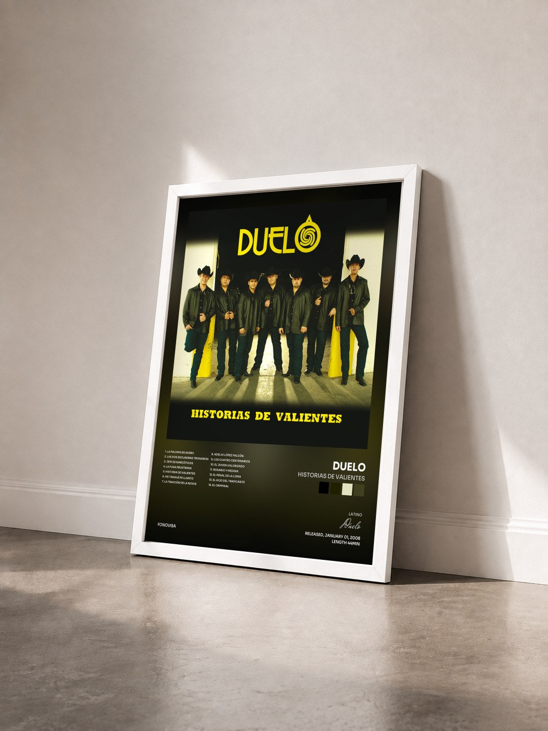 #blanc Tableau de l'album Historias De Valientes de Duelo vu de trois quarts, cadre blanc