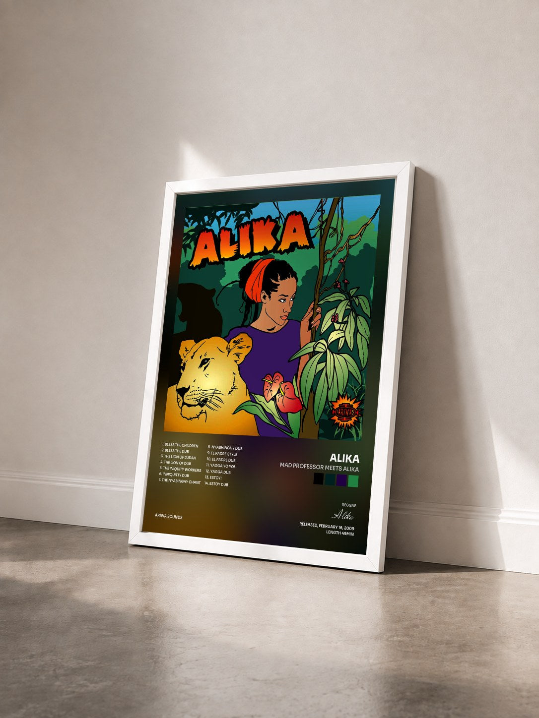 #blanc Tableau de l'album Mad Professor Meets Alika de Alika vu de trois quarts, cadre blanc