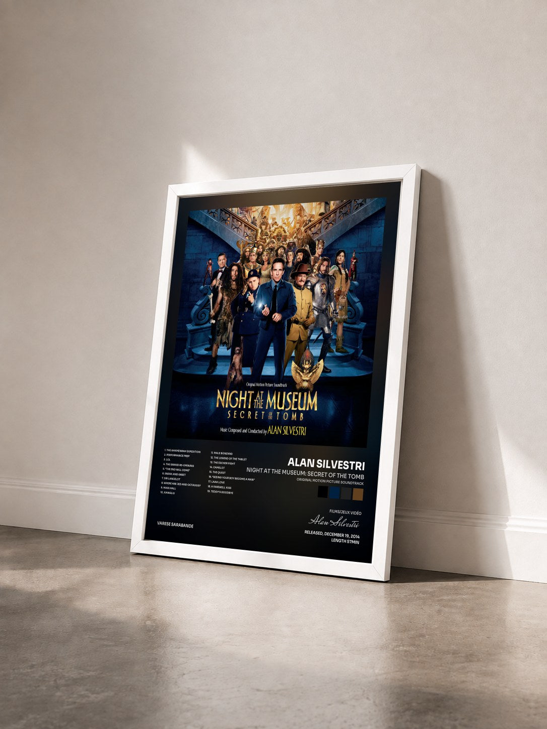 #blanc Tableau de l'album Night At The Museum: Secret Of The Tomb (Original Motion Picture Soundtrack) de Alan Silvestri vu de trois quarts, cadre blanc