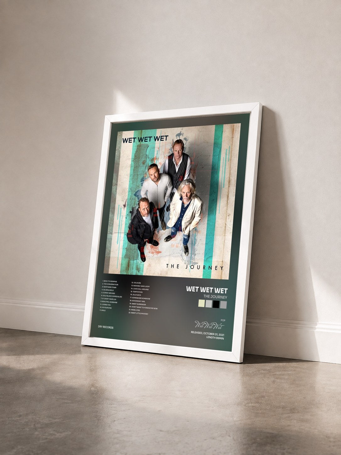 #blanc Tableau de l'album The Journey de Wet Wet Wet vu de trois quarts, cadre blanc