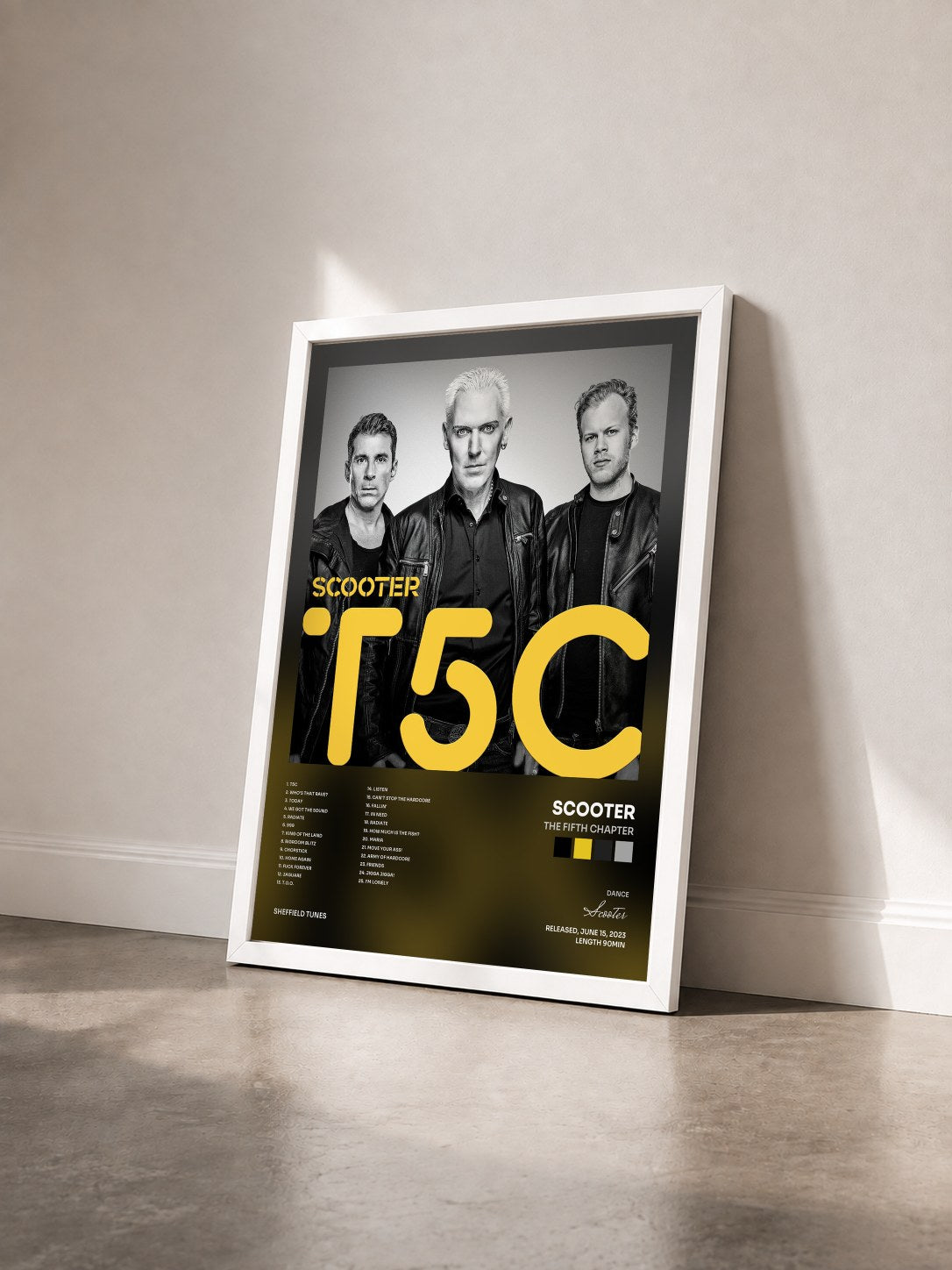 #blanc Tableau de l'album The Fifth Chapter de Scooter vu de trois quarts, cadre blanc