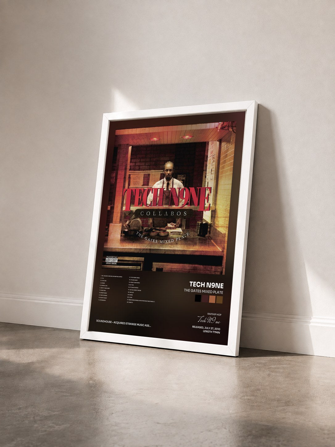 #blanc Tableau de l'album The Gates Mixed Plate de Tech N9ne vu de trois quarts, cadre blanc