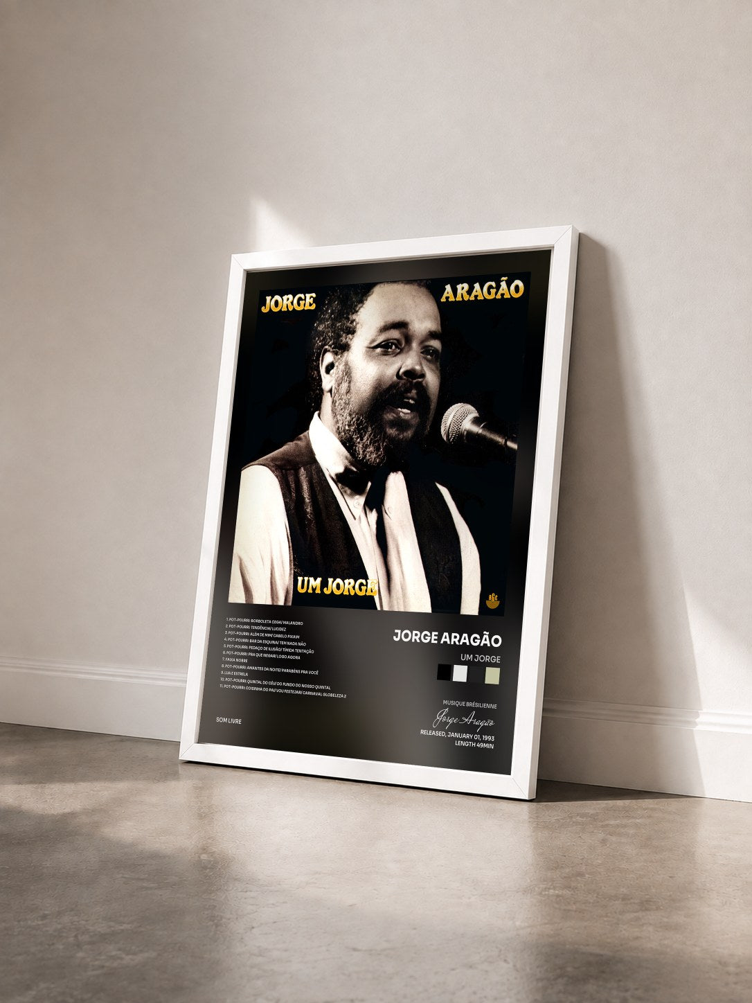 #blanc Tableau de l'album Um Jorge de Jorge Aragão vu de trois quarts, cadre blanc