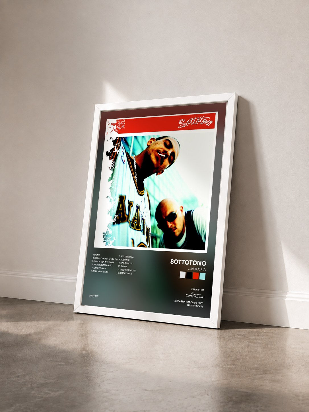 #blanc Tableau de l'album ...In teoria de Sottotono vu de trois quarts, cadre blanc