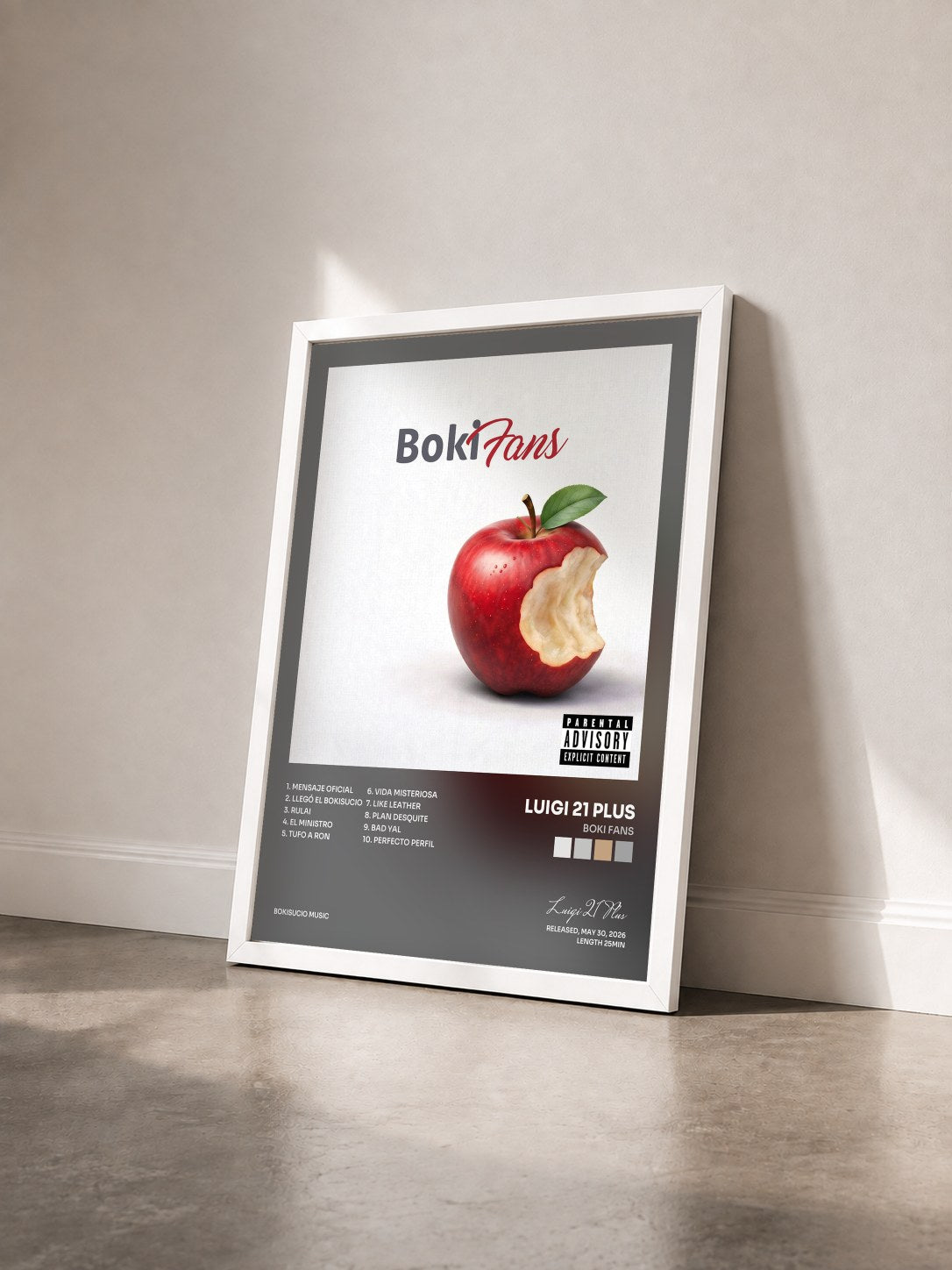 #blanc Tableau de l'album Boki Fans de Luigi 21 Plus vu de trois quarts, cadre blanc