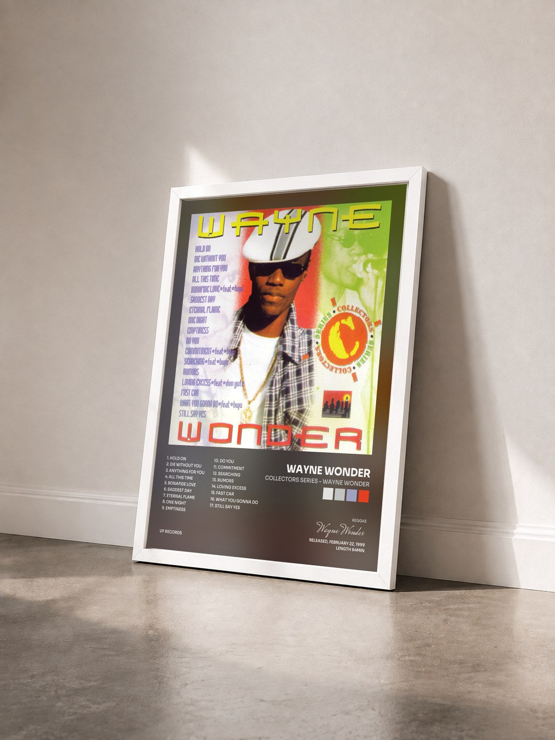 #blanc Tableau de l'album Collectors Series - Wayne Wonder de Wayne Wonder vu de trois quarts, cadre blanc