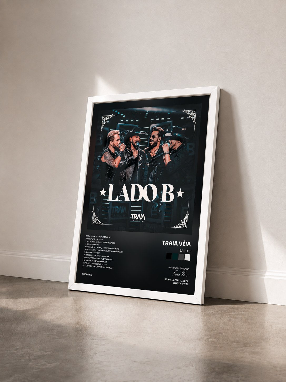 #blanc Tableau de l'album Lado B de Traia Véia vu de trois quarts, cadre blanc