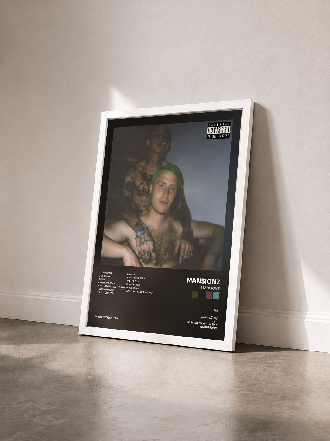 #blanc Tableau de l'album Mansionz de mansionz vu de trois quarts, cadre blanc