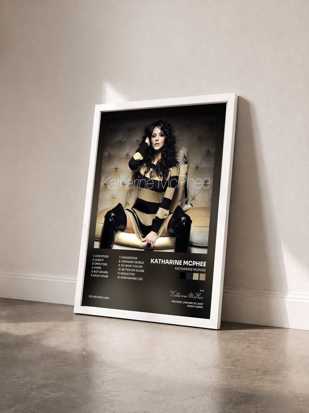 #blanc Tableau de l'album Katharine McPhee de Katharine McPhee vu de trois quarts, cadre blanc