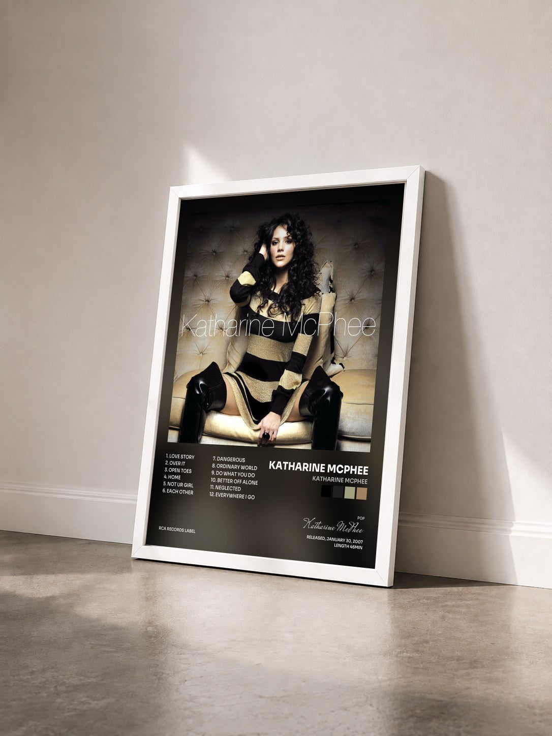 #blanc Tableau de l'album Katharine McPhee de Katharine McPhee vu de trois quarts, cadre blanc