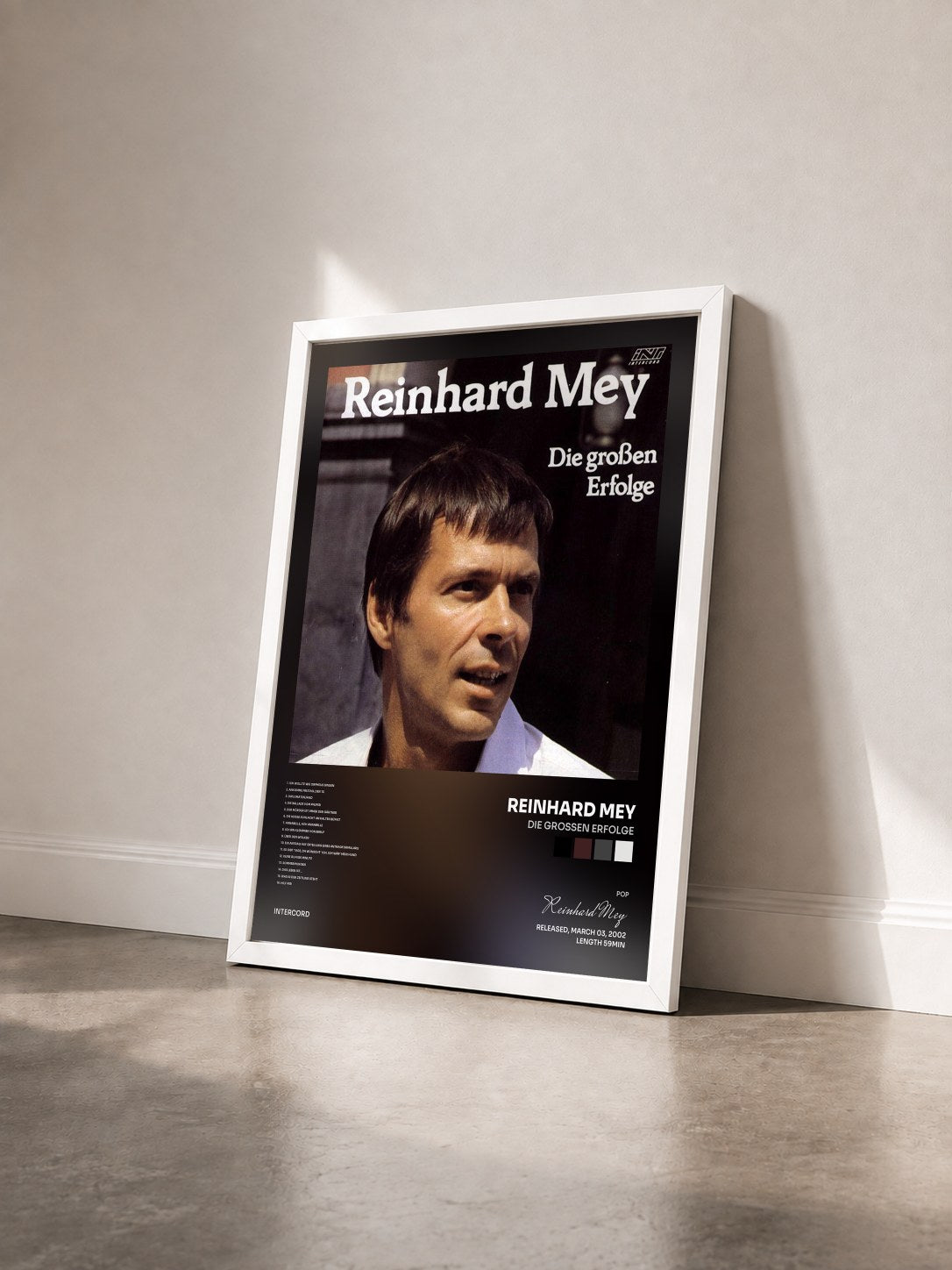 #blanc Tableau de l'album Die großen Erfolge de Reinhard Mey vu de trois quarts, cadre blanc