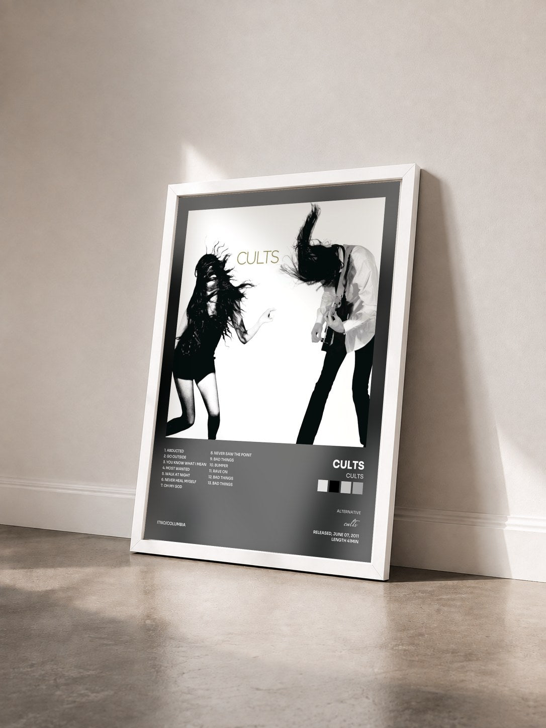#blanc Tableau de l'album Cults de cults vu de trois quarts, cadre blanc