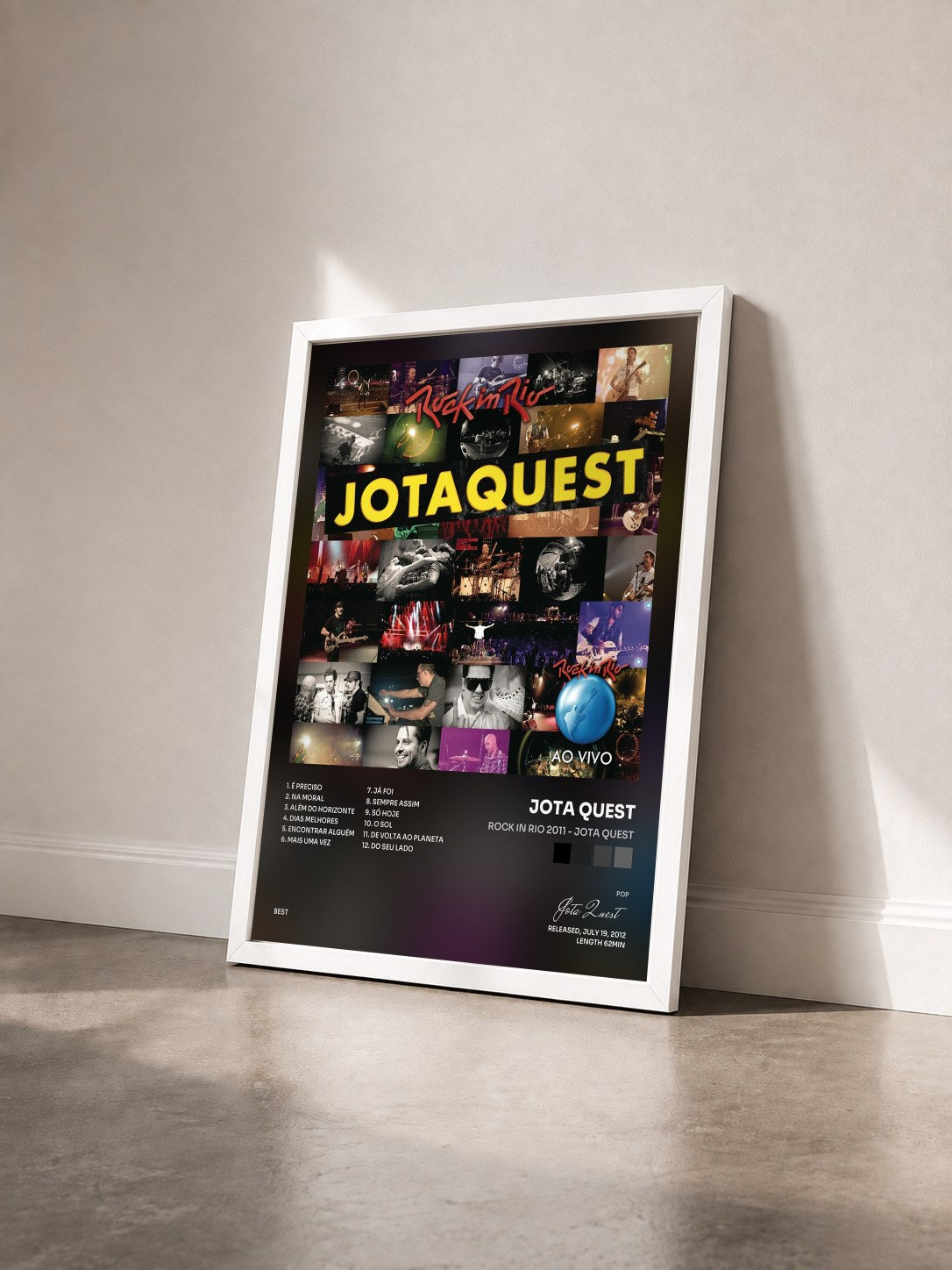 #blanc Tableau de l'album Rock in Rio 2011 - Jota Quest de Jota Quest vu de trois quarts, cadre blanc