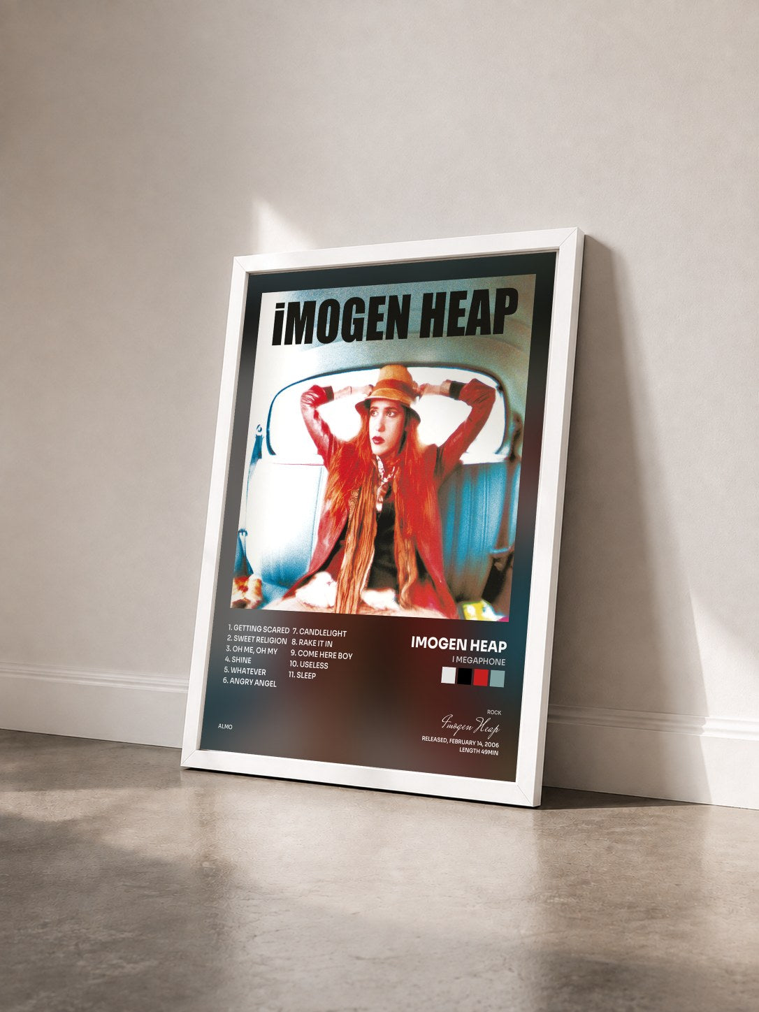 #blanc Tableau de l'album I Megaphone de Imogen Heap vu de trois quarts, cadre blanc