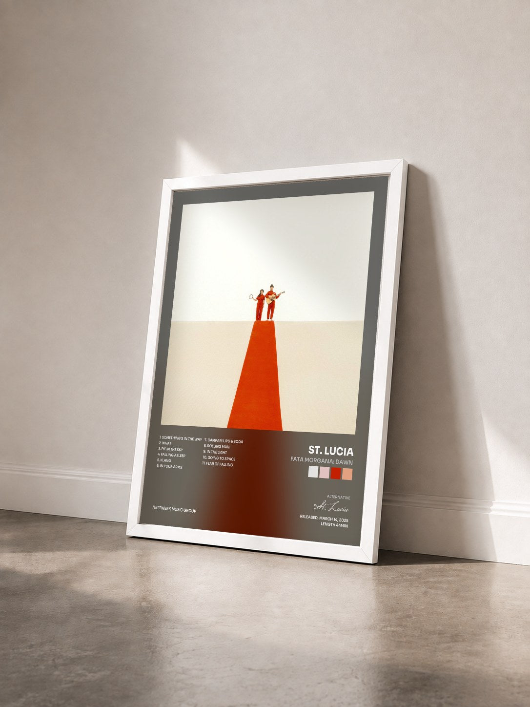 #blanc Tableau de l'album Fata Morgana: Dawn de St. Lucia vu de trois quarts, cadre blanc