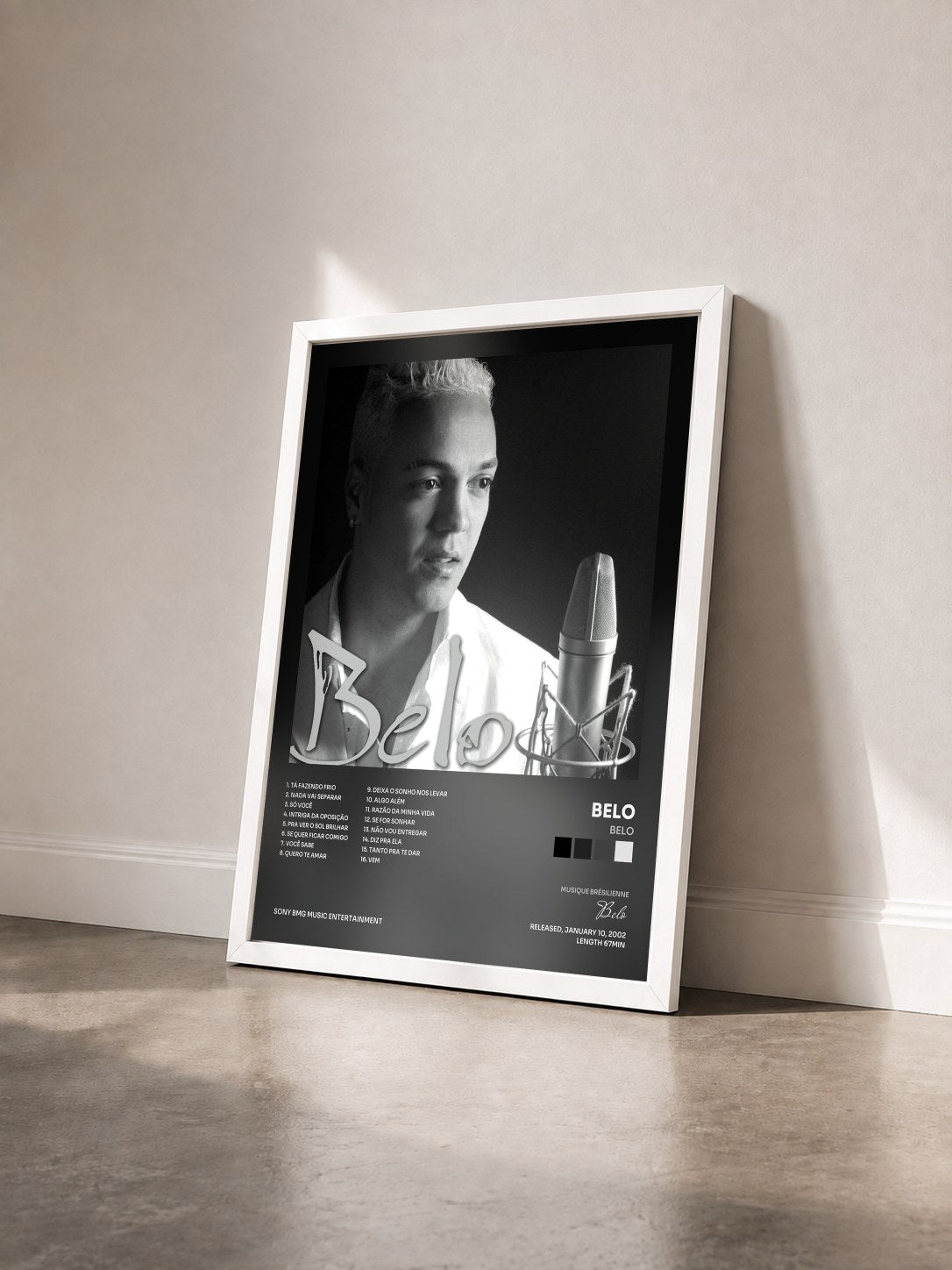 #blanc Tableau de l'album Belo de Belo vu de trois quarts, cadre blanc
