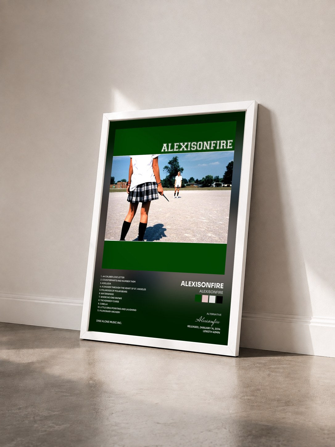 #blanc Tableau de l'album Alexisonfire de Alexisonfire vu de trois quarts, cadre blanc